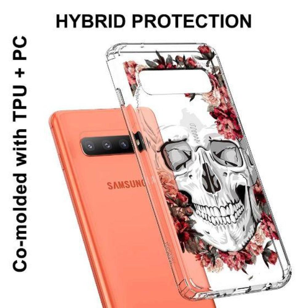 Cool Floral Skull Phone Case - Samsung Galaxy S10 Case - MOSNOVO