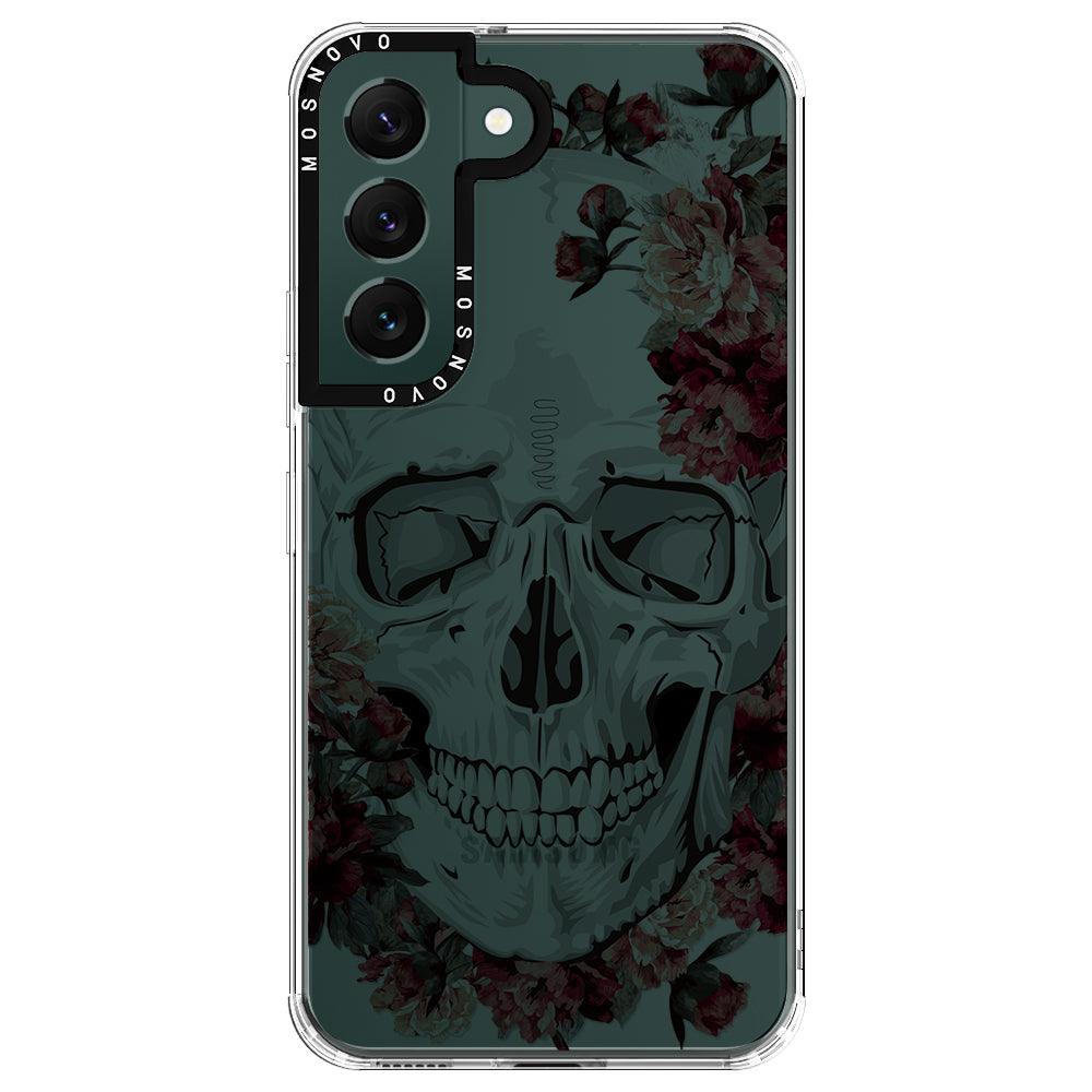 Red Flower Skull Phone Case - Samsung Galaxy S22 Case - MOSNOVO