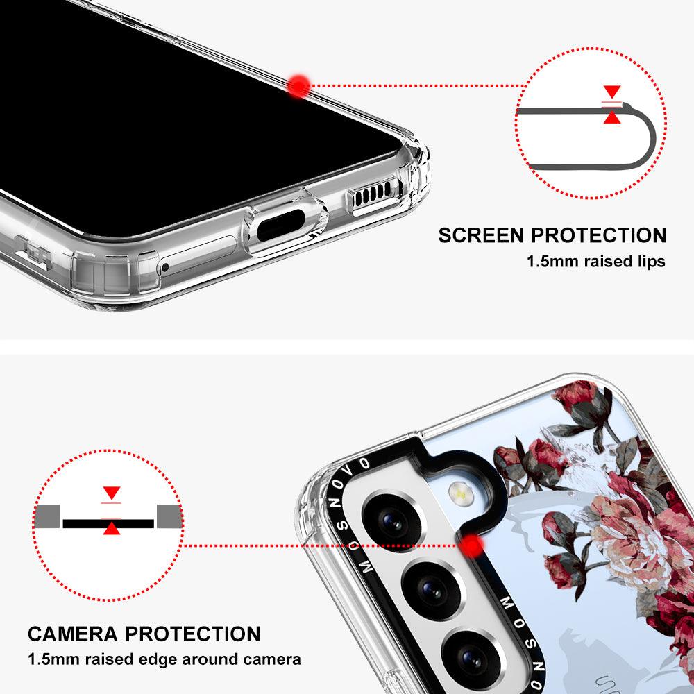 Red Flower Skull Phone Case - Samsung Galaxy S22 Plus Case - MOSNOVO