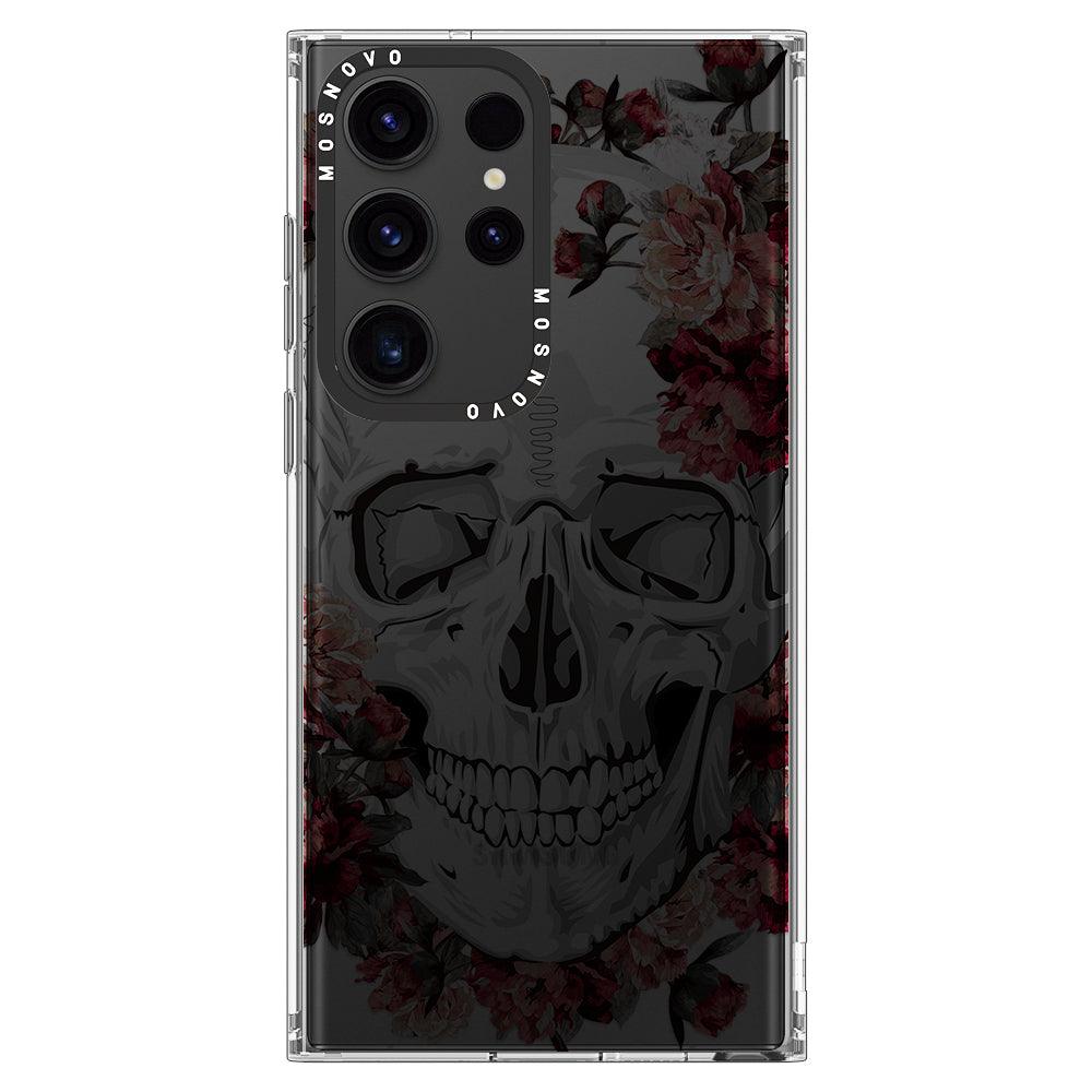 Red Flower Skull Phone Case - Samsung Galaxy S23 Ultra Case - MOSNOVO