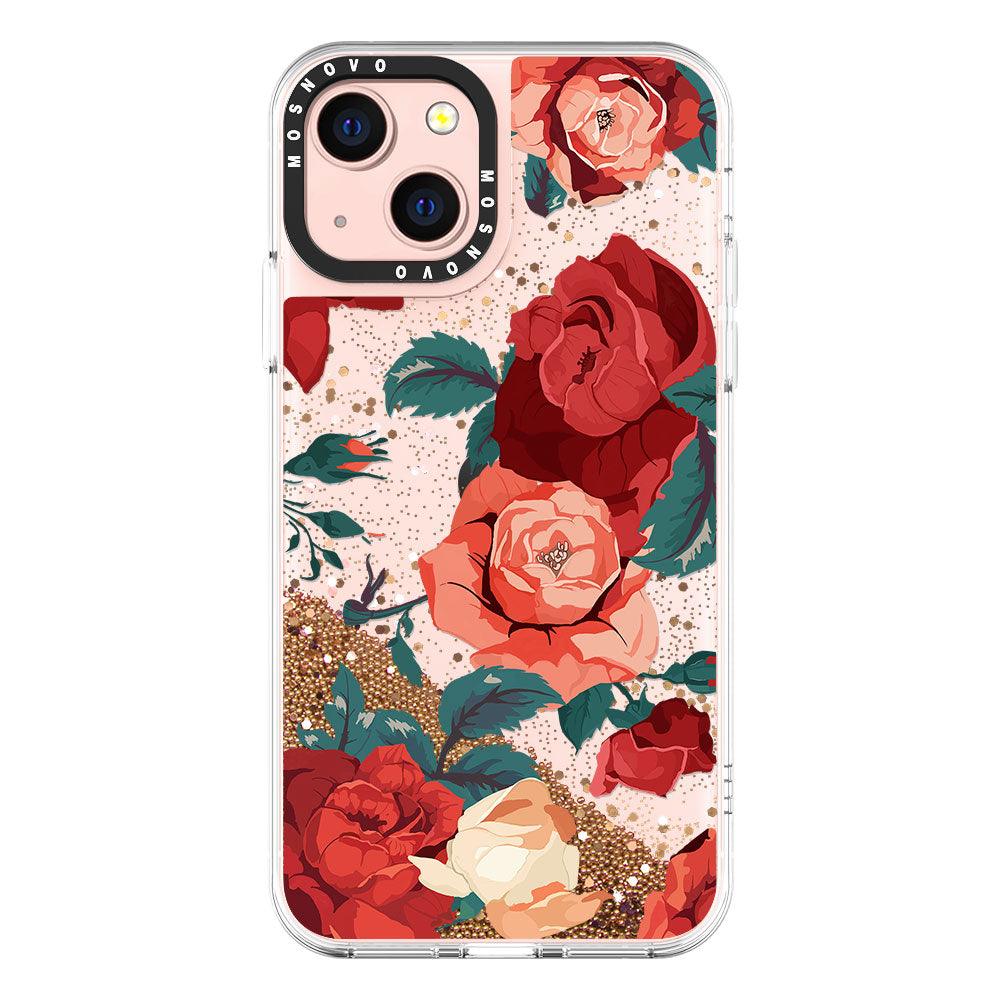 Red Roses Glitter Phone Case - iPhone 13 Case - MOSNOVO