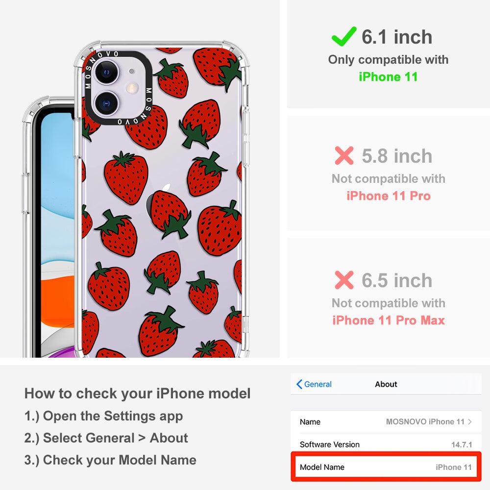 Red Strawberry Phone Case - iPhone 11 Case - MOSNOVO