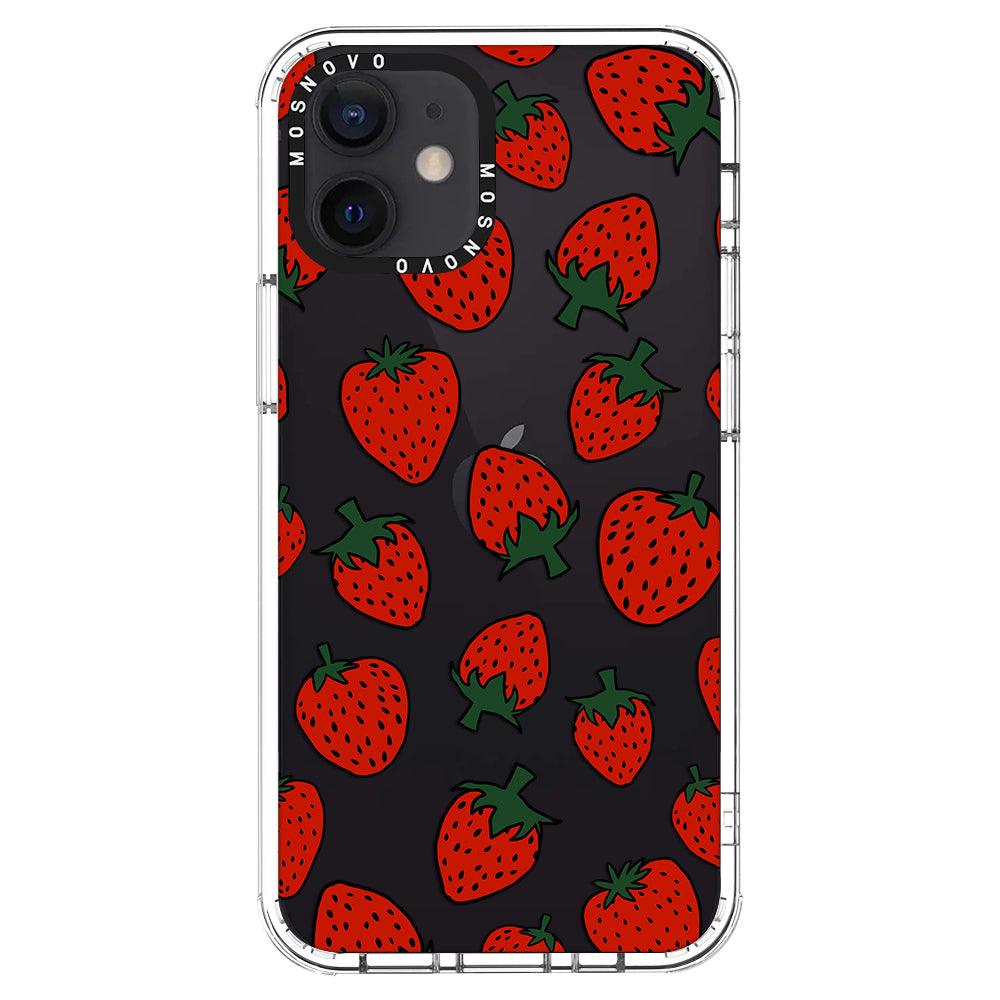 Red Strawberry Phone Case - iPhone 12 Case - MOSNOVO
