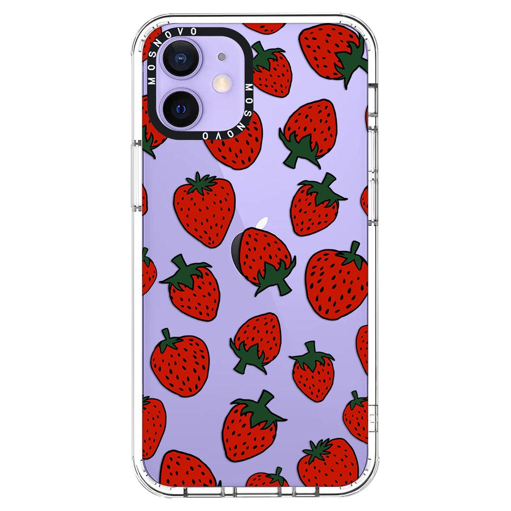 Red Strawberry Phone Case - iPhone 12 Mini Case - MOSNOVO
