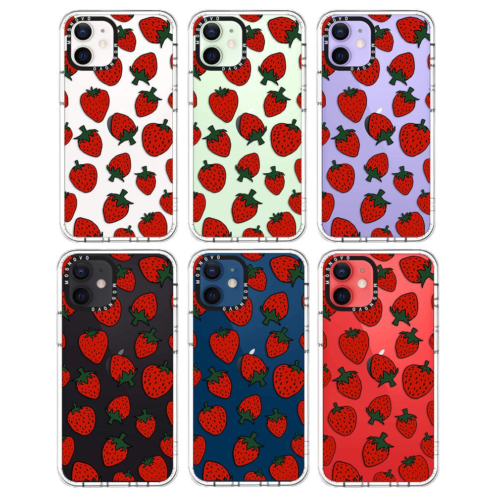 Red Strawberry Phone Case - iPhone 12 Mini Case - MOSNOVO
