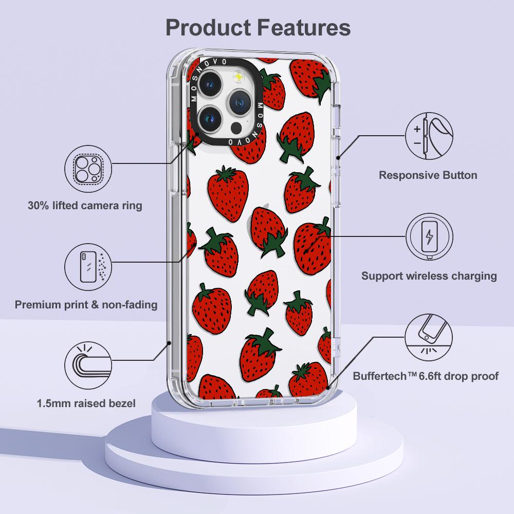 Red Strawberry Phone Case - iPhone 12 Pro Case - MOSNOVO