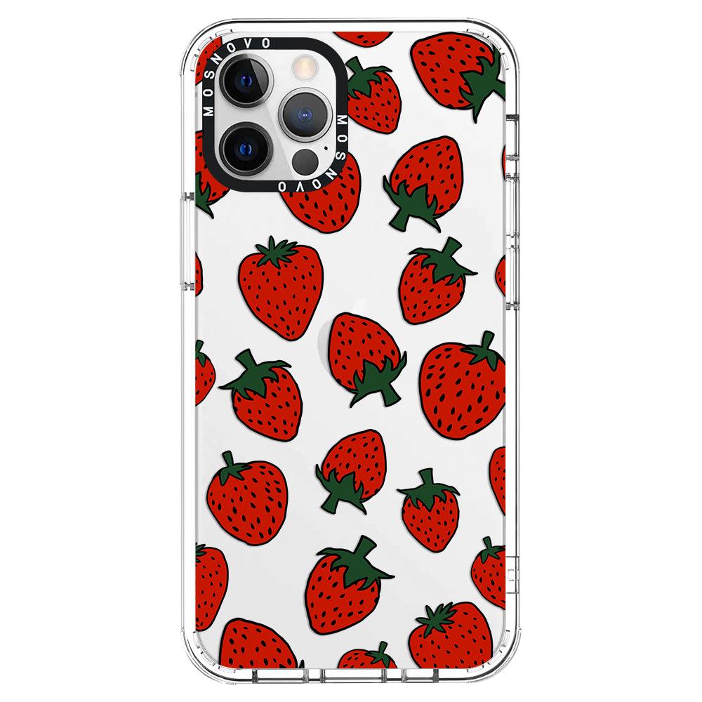 Red Strawberry Phone Case - iPhone 12 Pro Max Case - MOSNOVO