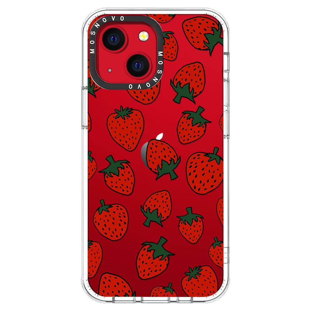 Red Strawberry Phone Case - iPhone 13 Mini Case - MOSNOVO
