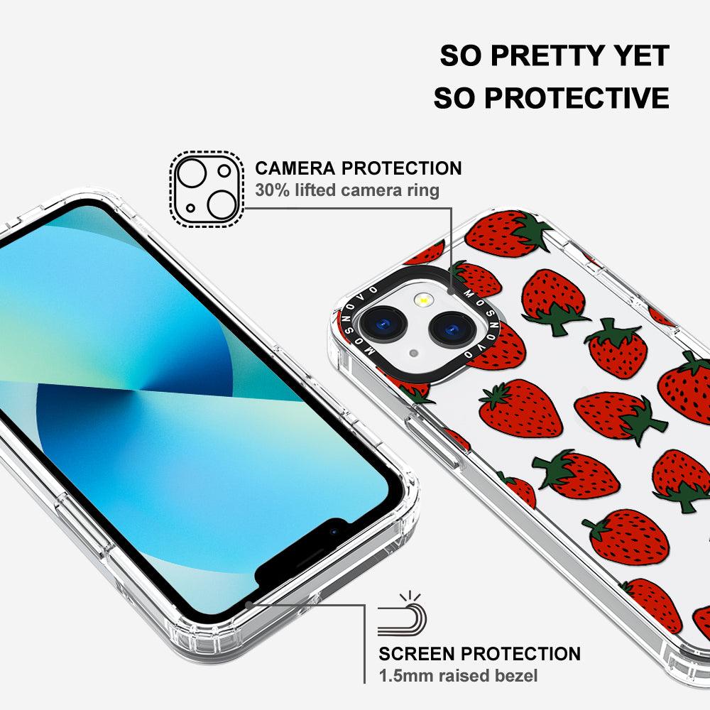 Red Strawberry Phone Case - iPhone 13 Mini Case - MOSNOVO