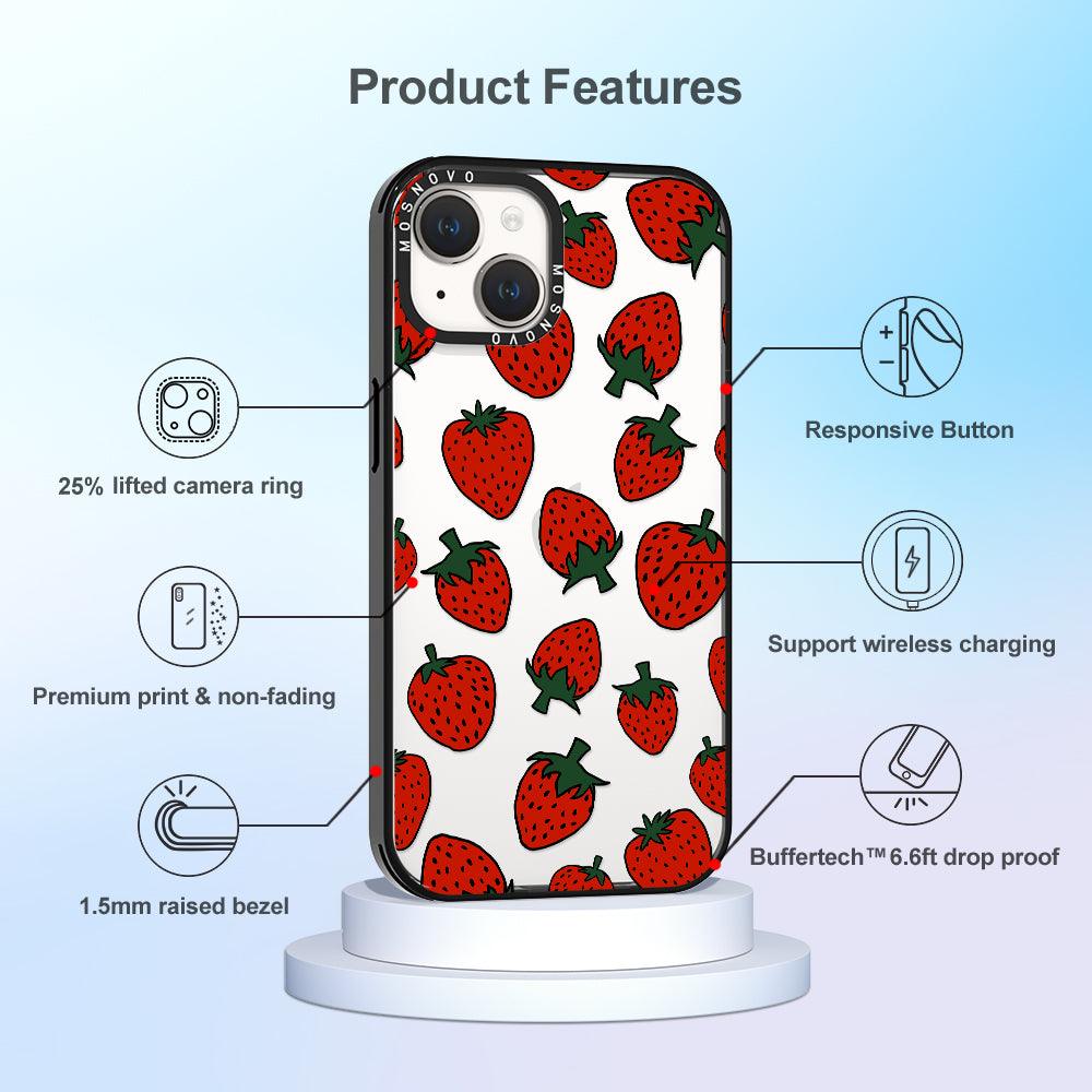 Red Strawberry Phone Case - iPhone 14 Case - MOSNOVO