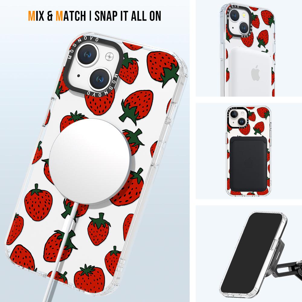 Red Strawberry Phone Case - iPhone 14 Case - MOSNOVO