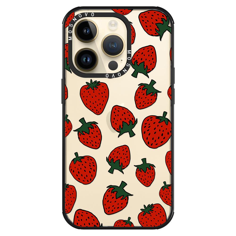 Red Strawberry Phone Case - iPhone 14 Pro Case - MOSNOVO