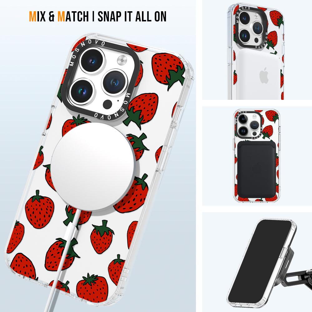 Red Strawberry Phone Case - iPhone 14 Pro Case - MOSNOVO