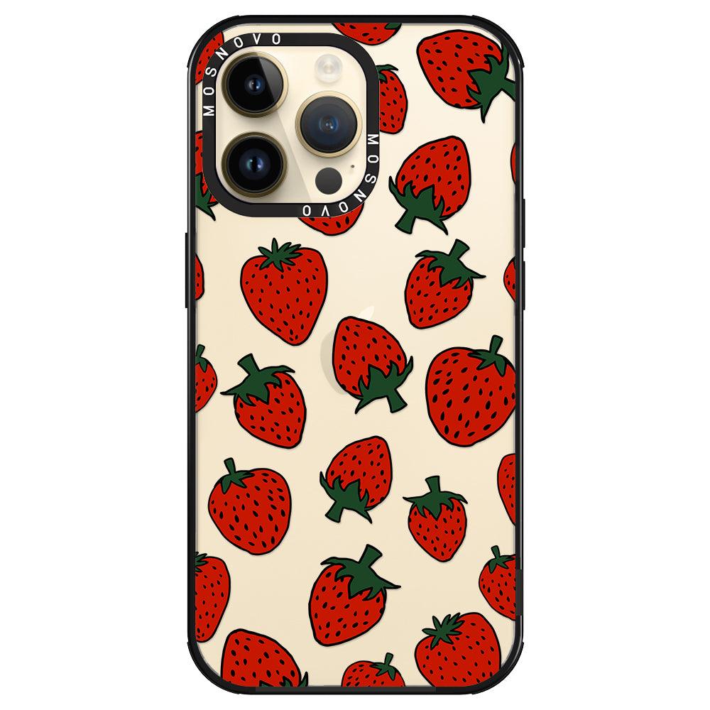 Red Strawberry Phone Case - iPhone 14 Pro Max Case - MOSNOVO