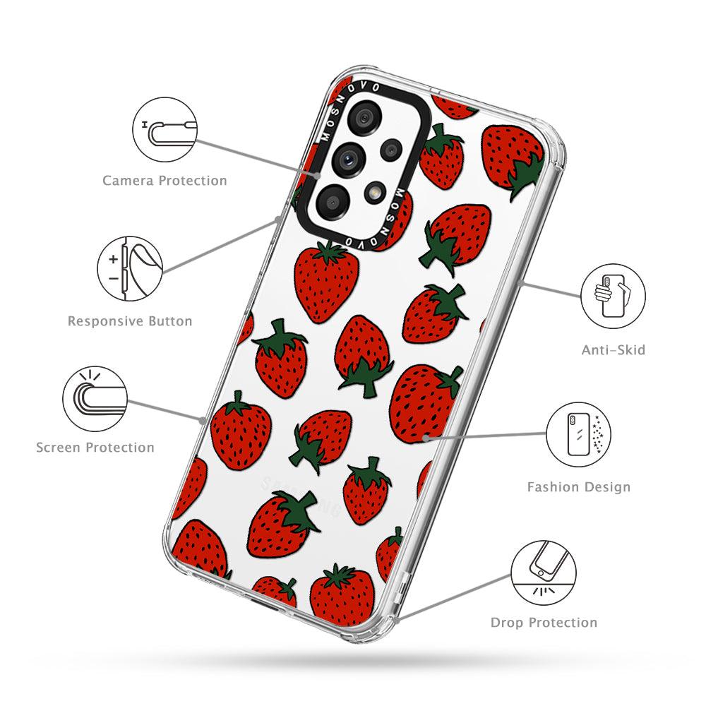 Red Strawberry Phone Case - Samsung Galaxy A53 Case - MOSNOVO