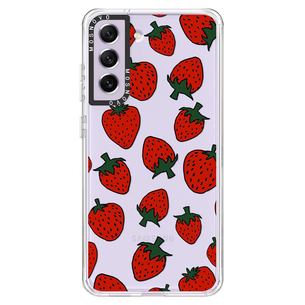 Red Strawberry Phone Case - Samsung Galaxy S21 FE Case - MOSNOVO