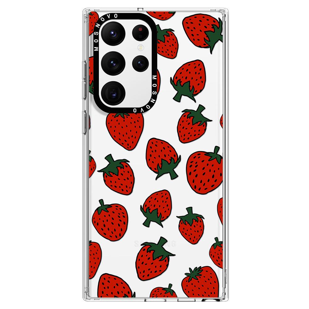 Red Strawberry Phone Case - Samsung Galaxy S22 Ultra Case - MOSNOVO