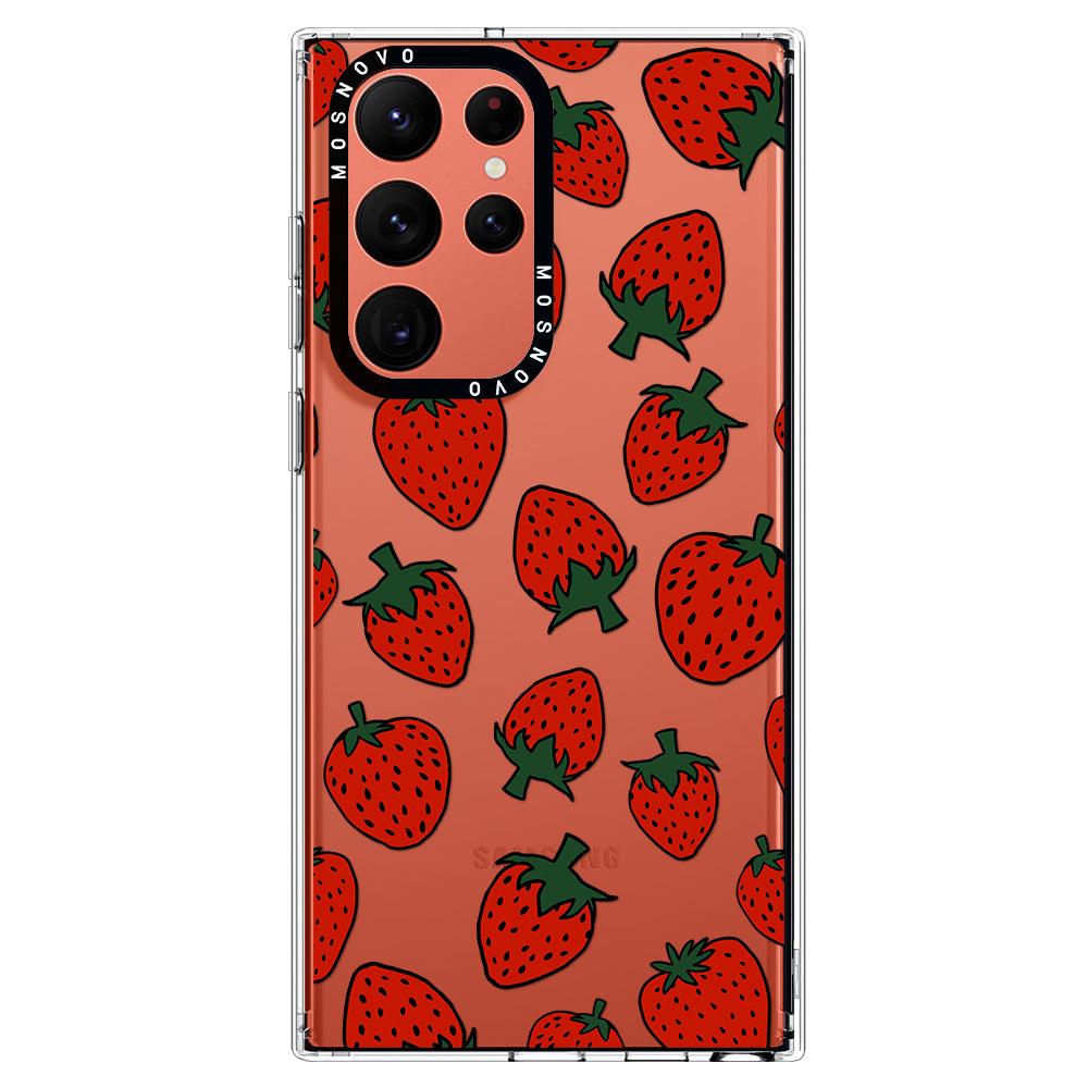 Red Strawberry Phone Case - Samsung Galaxy S22 Ultra Case - MOSNOVO
