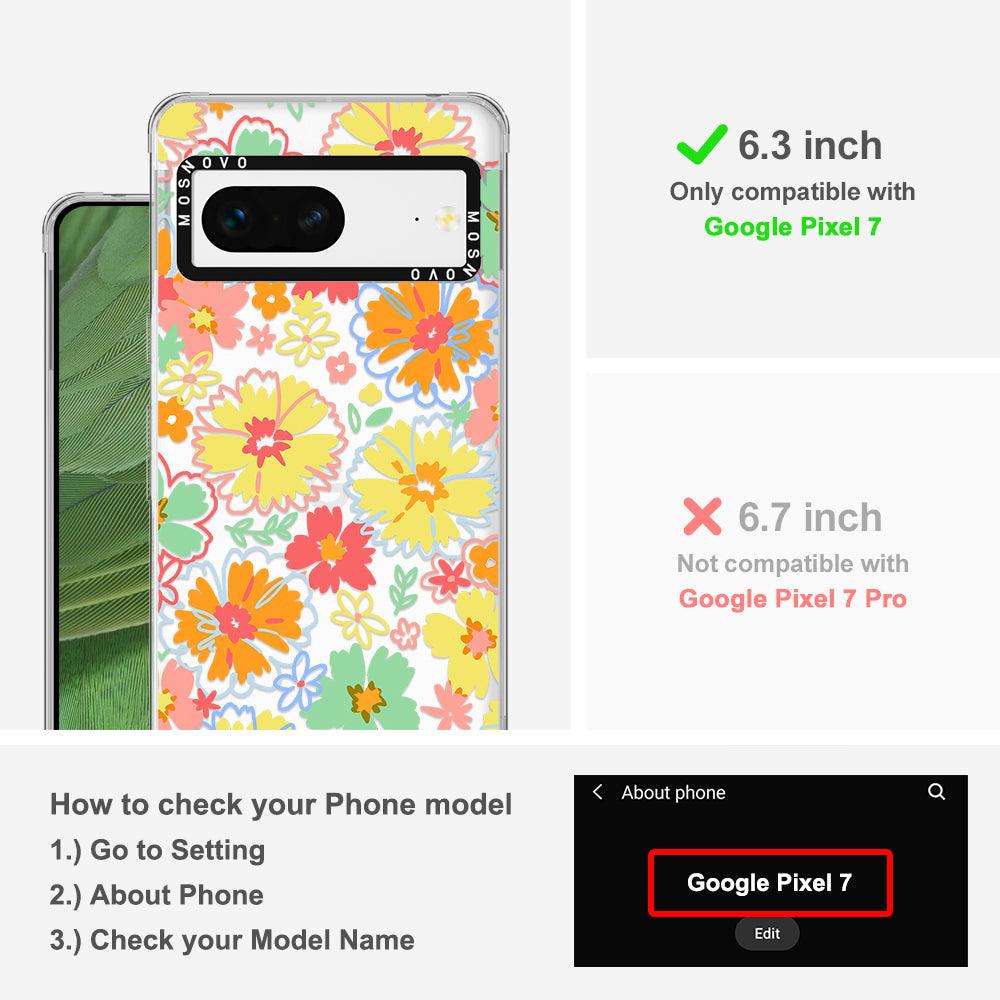 Retro Boho Hippie Flowers Phone Case - Google Pixel 7 Case - MOSNOVO