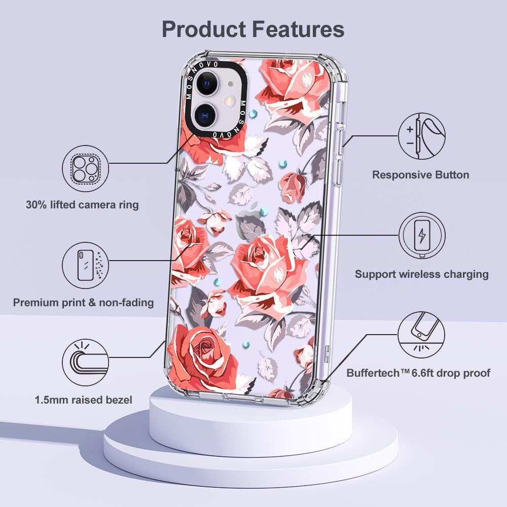 Retro Flower Roses Phone Case - iPhone 11 Case - MOSNOVO