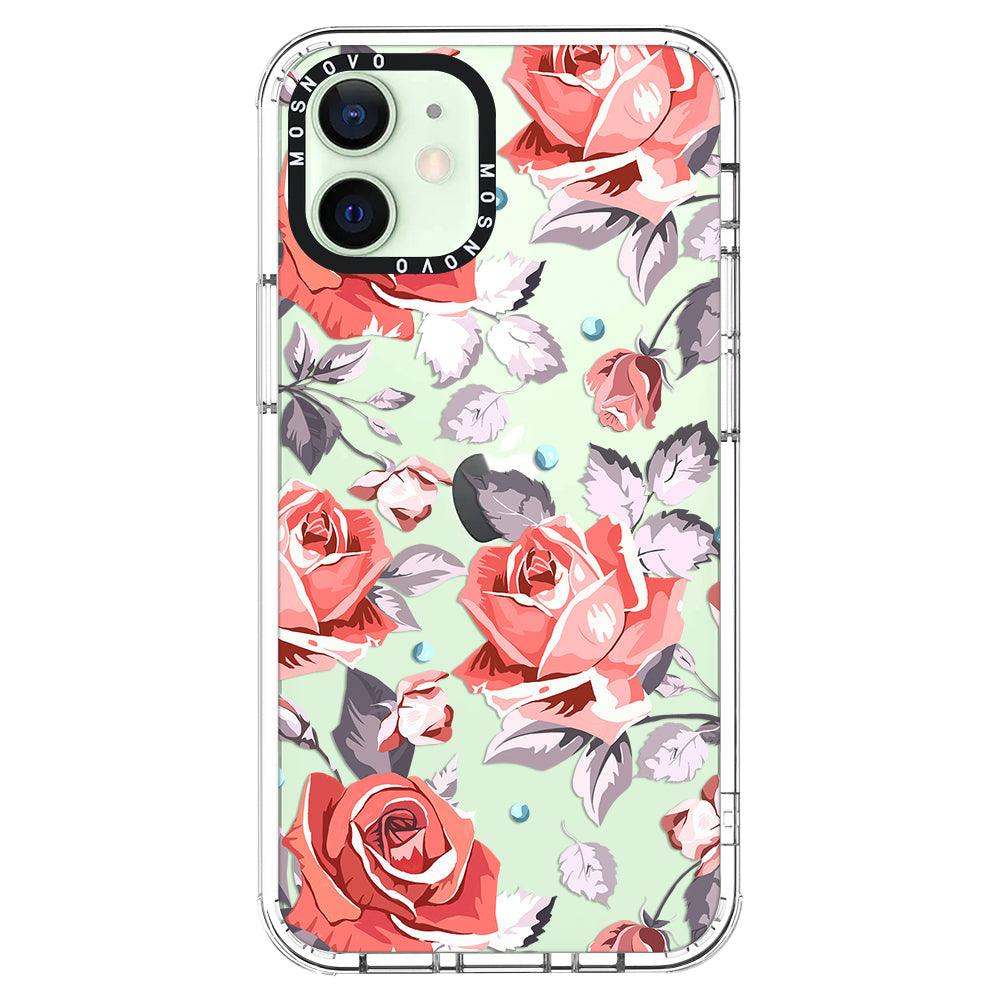 Retro Flower Roses Phone Case - iPhone 12 Case - MOSNOVO