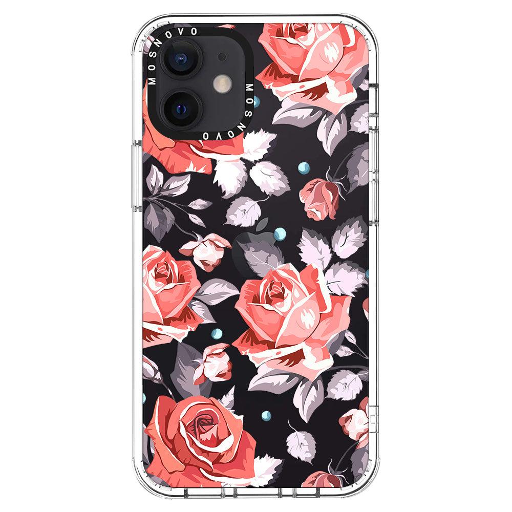 Retro Flower Roses Phone Case - iPhone 12 Case - MOSNOVO