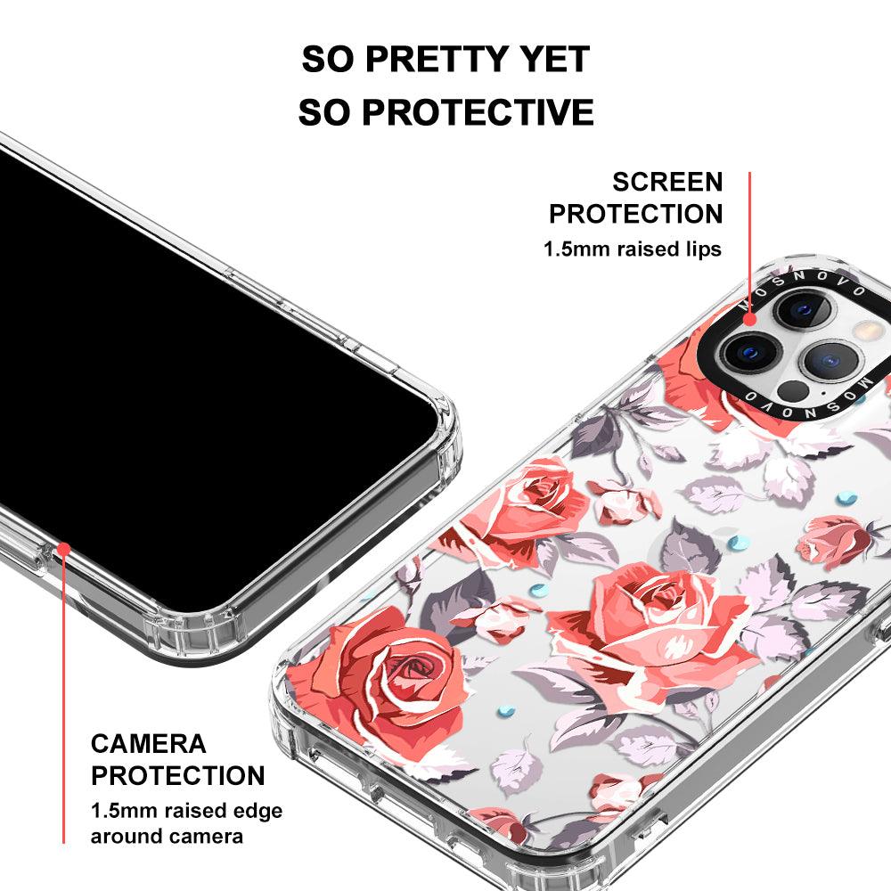 Retro Flower Roses Phone Case - iPhone 12 Pro Case - MOSNOVO