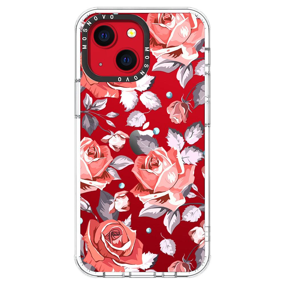Retro Flower Roses Phone Case - iPhone 13 Mini Case - MOSNOVO