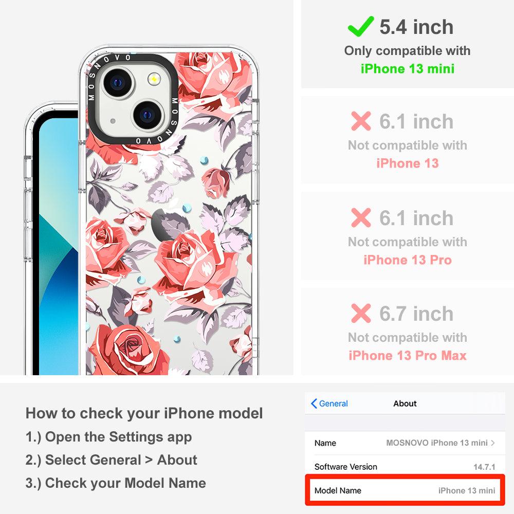 Retro Flower Roses Phone Case - iPhone 13 Mini Case - MOSNOVO