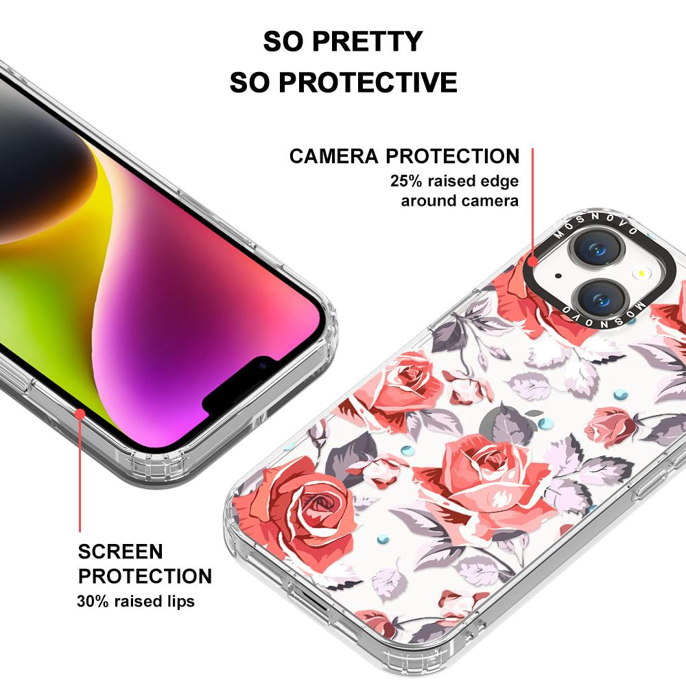 Retro Flower Roses Phone Case - iPhone 14 Case - MOSNOVO