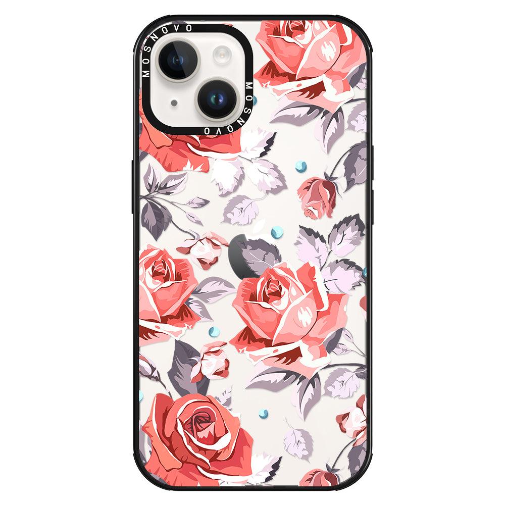 Retro Flower Roses Phone Case - iPhone 14 Plus Case - MOSNOVO