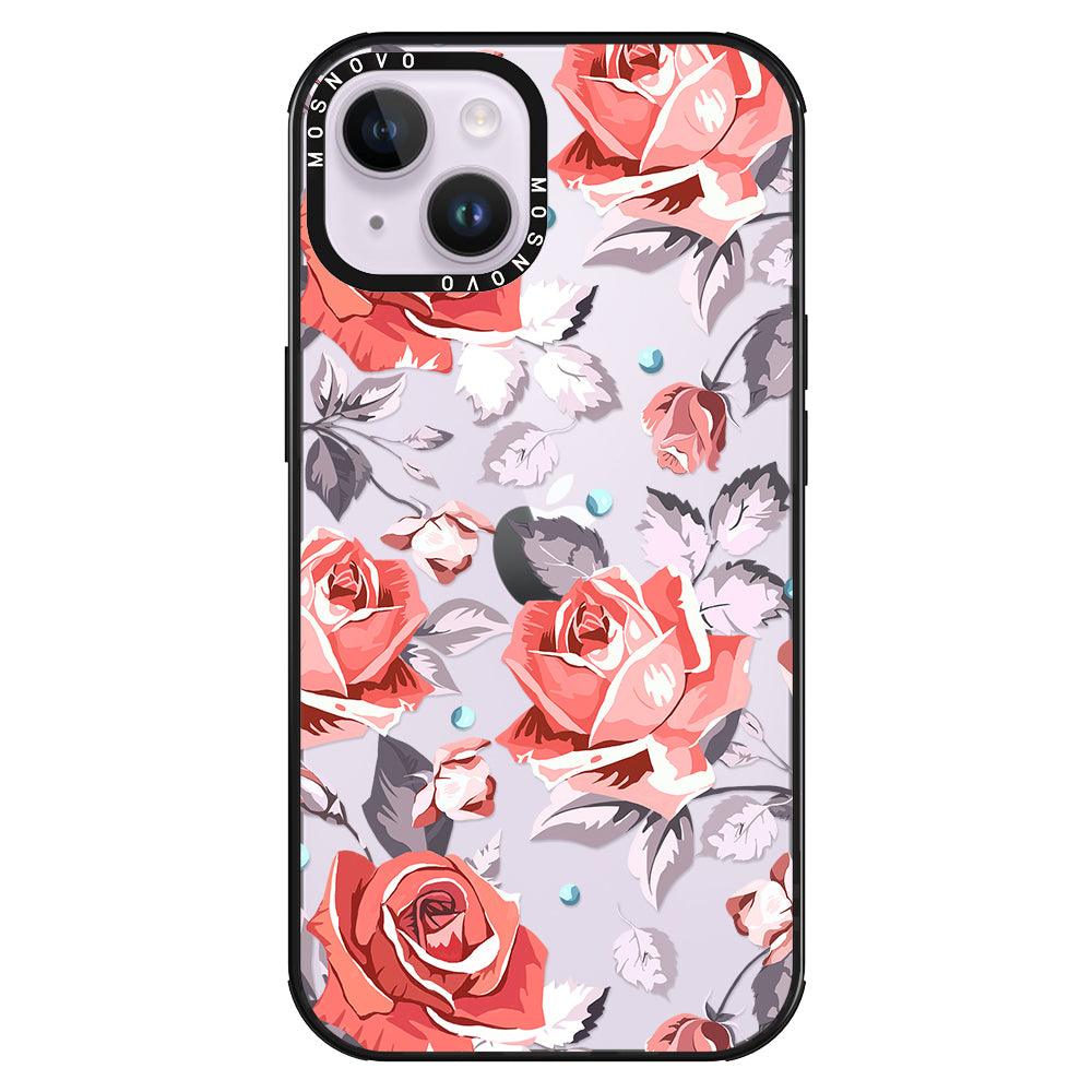 Retro Flower Roses Phone Case - iPhone 14 Plus Case - MOSNOVO