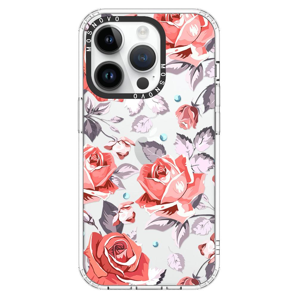 Retro Flower Roses Phone Case - iPhone 14 Pro Case - MOSNOVO