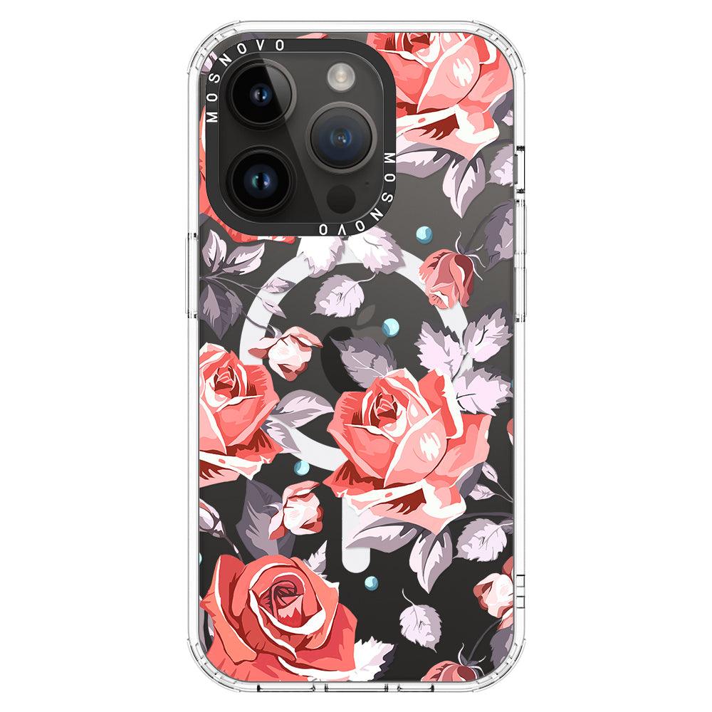 Retro Flower Roses Phone Case - iPhone 14 Pro Case - MOSNOVO