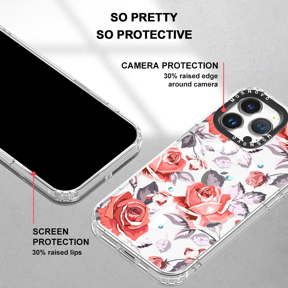 Retro Flower Roses Phone Case - iPhone 14 Pro Max Case - MOSNOVO