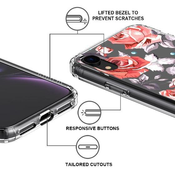 Retro Flower Roses Phone Case - iPhone XR Case - MOSNOVO
