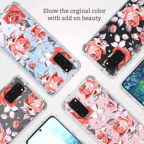 Retro Flower Roses Phone Case - Samsung Galaxy S20 Case - MOSNOVO