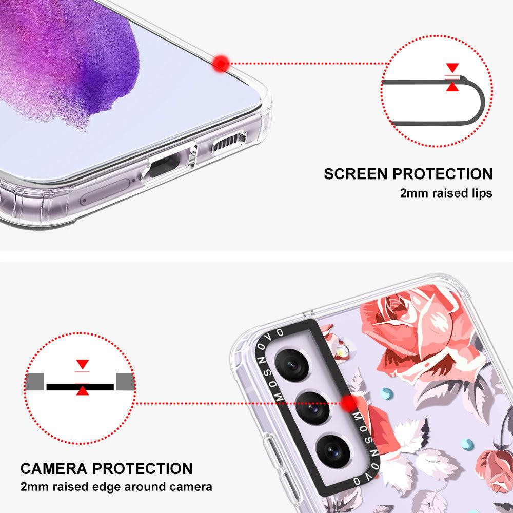 Retro Floral Phone Case - Samsung Galaxy S21 FE Case - MOSNOVO