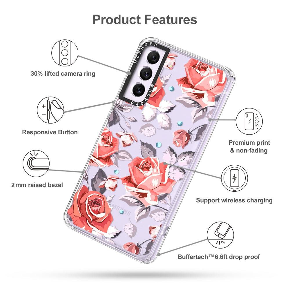 Retro Floral Phone Case - Samsung Galaxy S21 FE Case - MOSNOVO