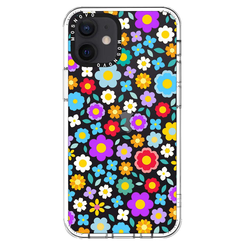 Retro Flower Phone Case - iPhone 12 Mini Case - MOSNOVO