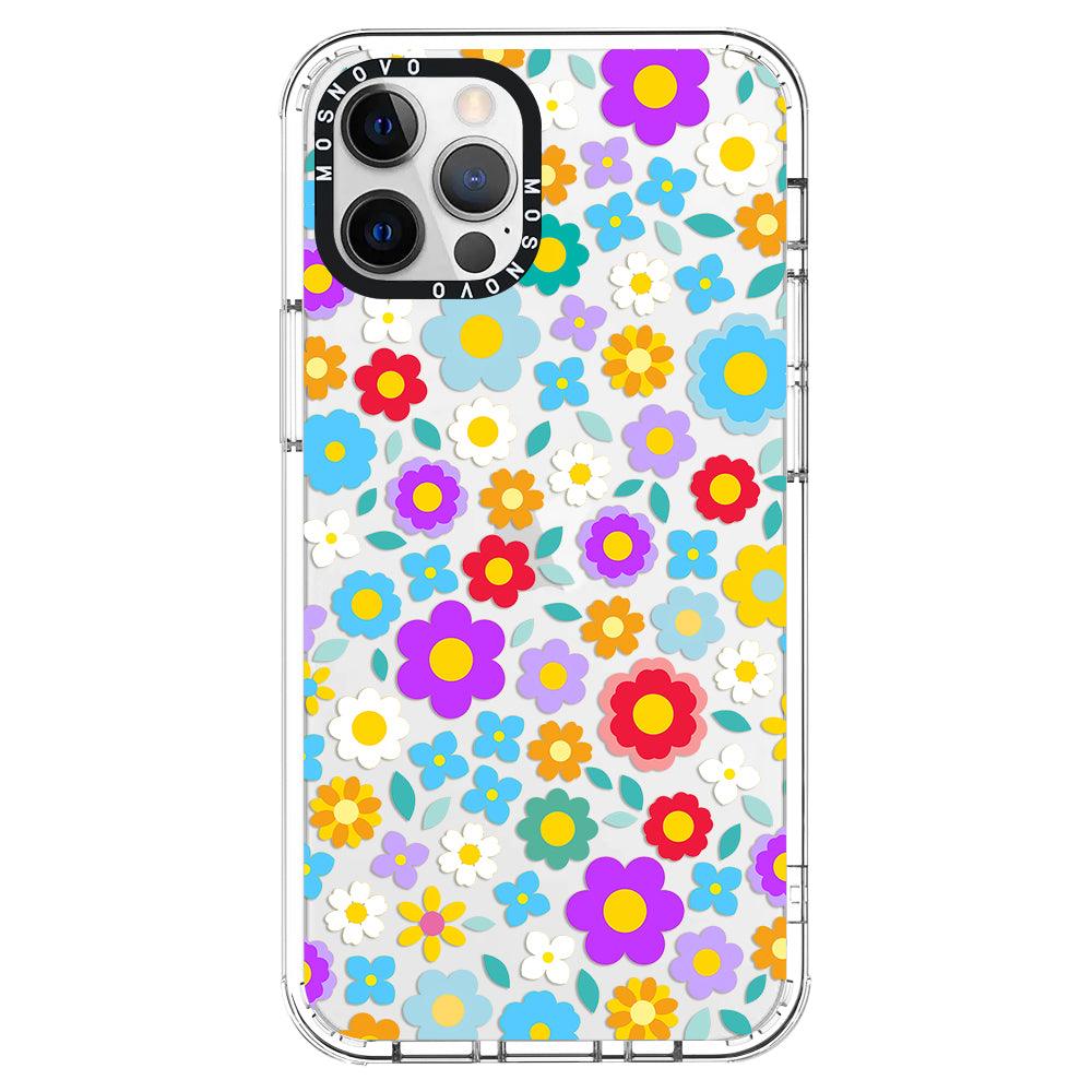 Retro Flower Phone Case - iPhone 12 Pro Case - MOSNOVO