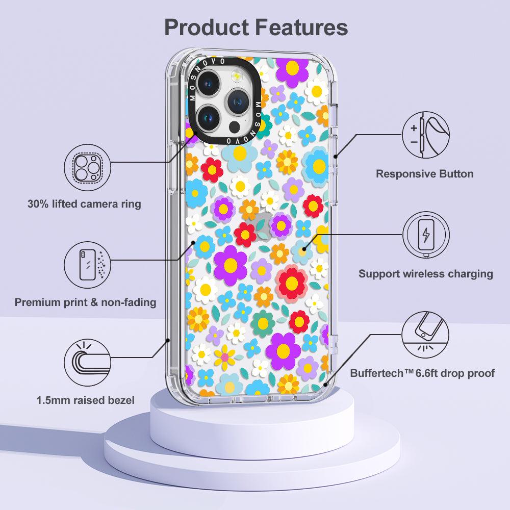 Retro Flower Phone Case - iPhone 12 Pro Max Case - MOSNOVO