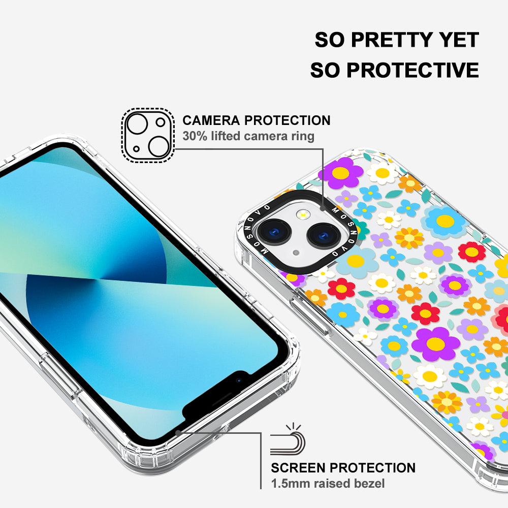 Retro Flower Phone Case - iPhone 13 Mini Case - MOSNOVO