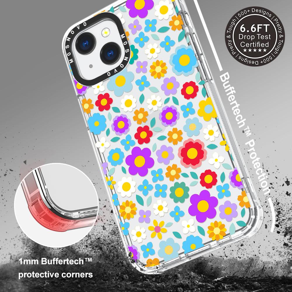 Retro Flower Phone Case - iPhone 13 Mini Case - MOSNOVO
