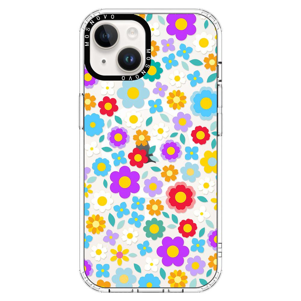 Retro Flower Phone Case - iPhone 14 Plus Case - MOSNOVO