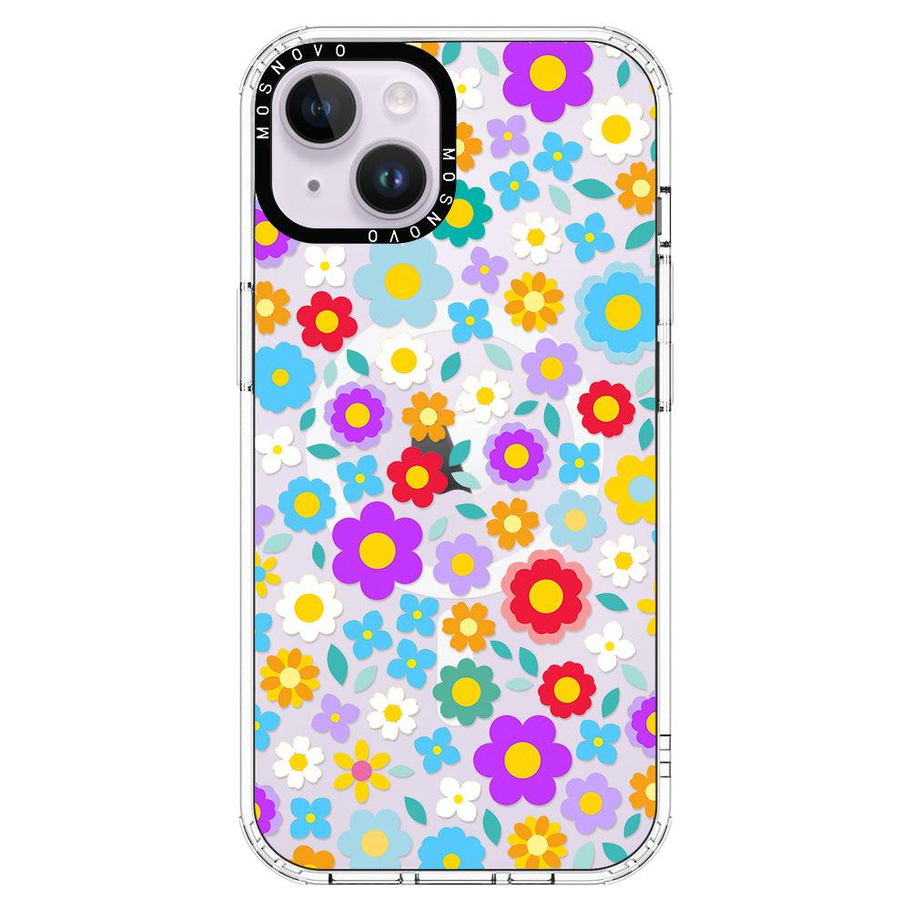 Retro Flower Phone Case - iPhone 14 Plus Case - MOSNOVO