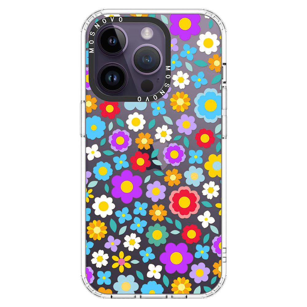 Retro Flower Phone Case - iPhone 14 Pro Case - MOSNOVO