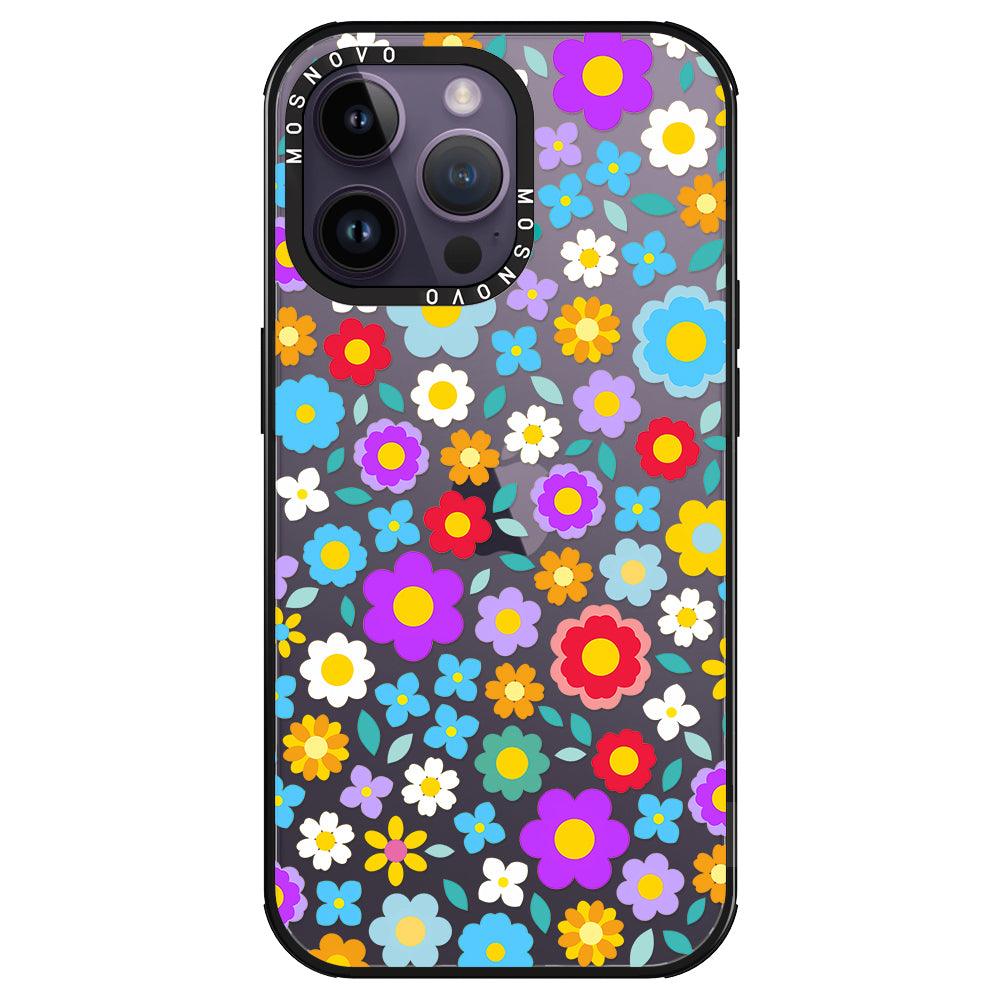 Retro Flower Phone Case - iPhone 14 Pro Max Case - MOSNOVO
