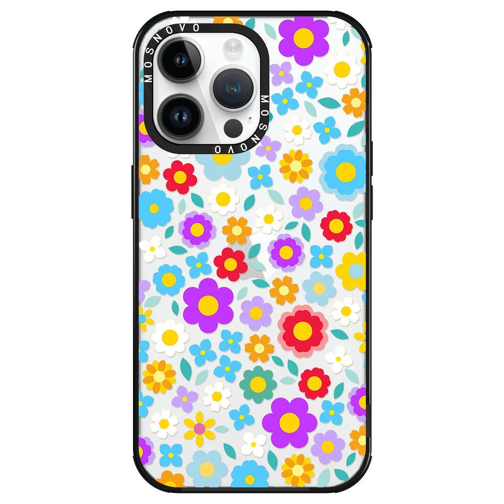 Retro Flower Phone Case - iPhone 14 Pro Max Case - MOSNOVO