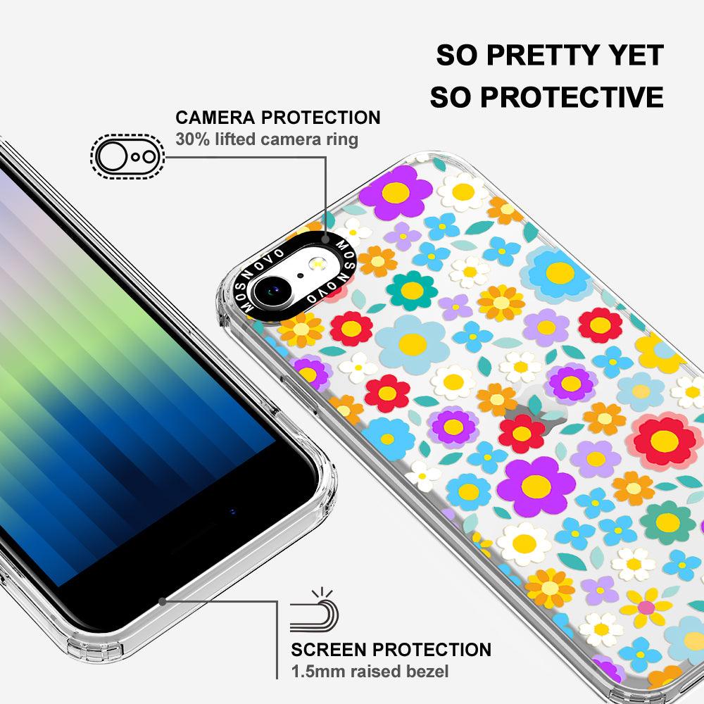 Retro Flower Phone Case - iPhone SE 2020 Case - MOSNOVO